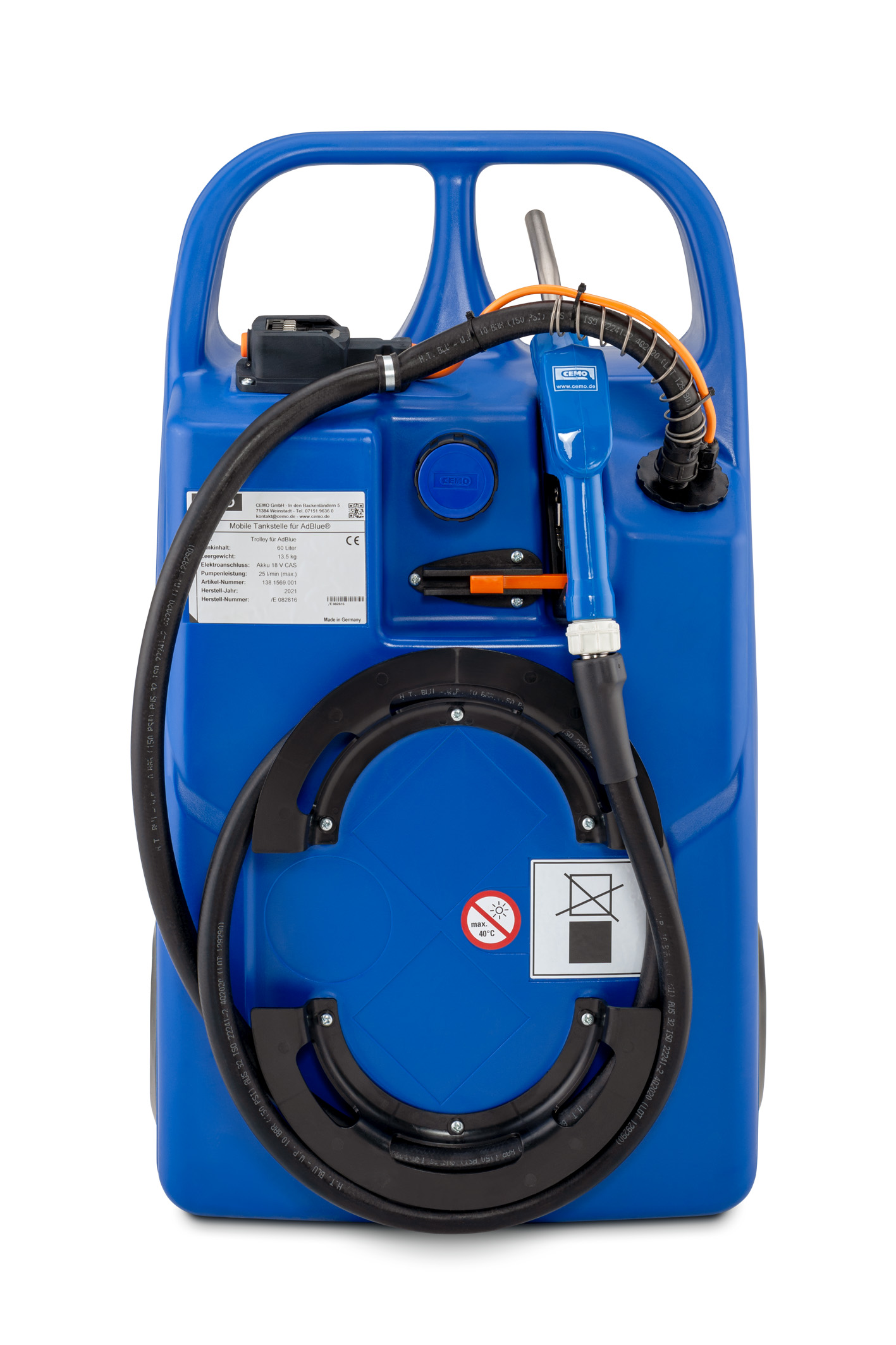 CEMO Trolley 100 l, 18V vorgerichtet für CAS-Akku für AdBlue® - 11593