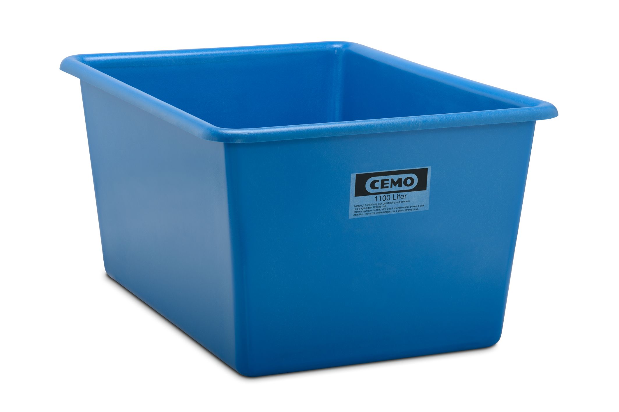 CEMO GFK-Rechteckbehälter 1100 l Standard, blau - 7997