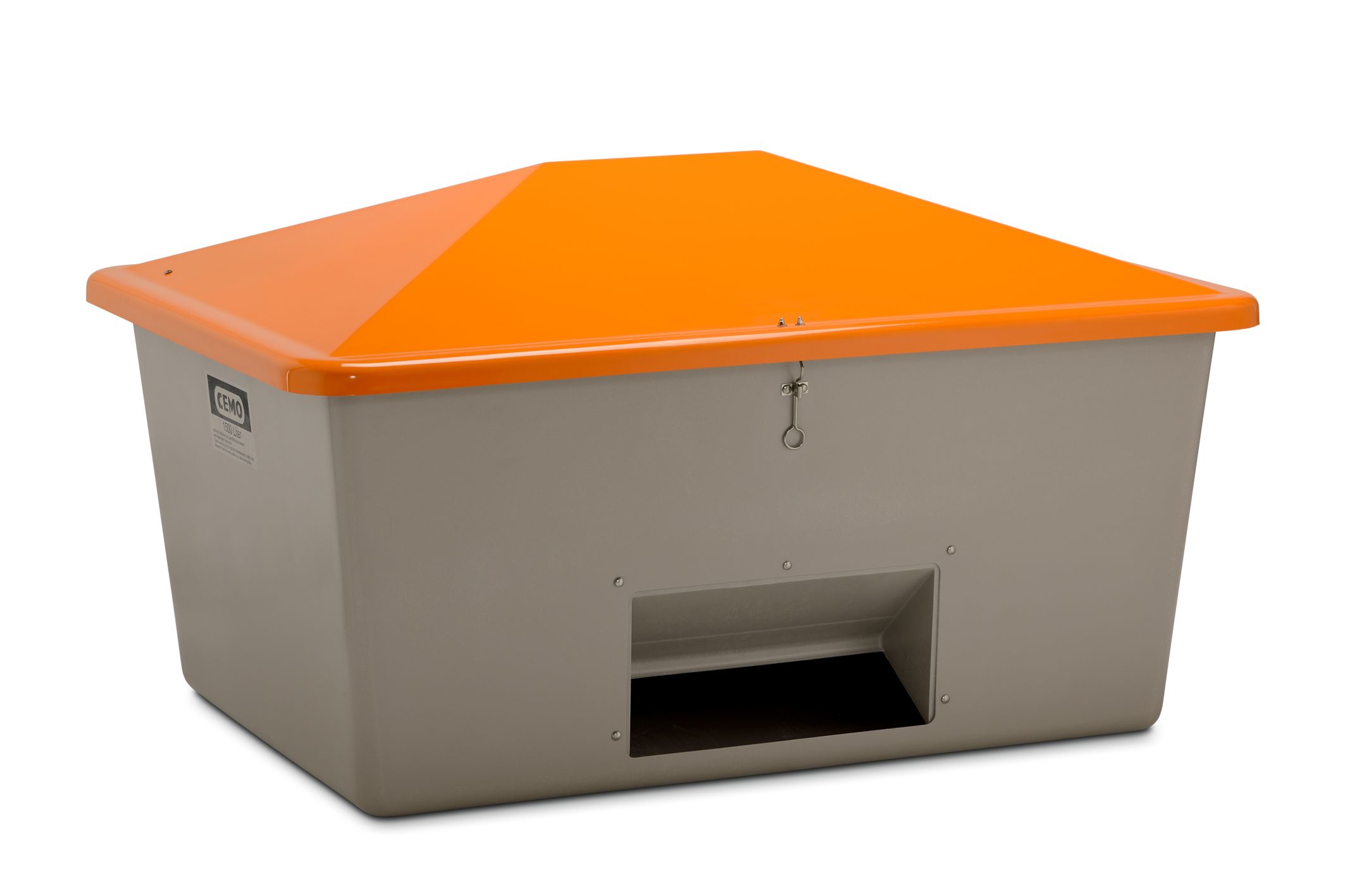 CEMO Streugutbehälter 1500 l, grau/orange - 7438
