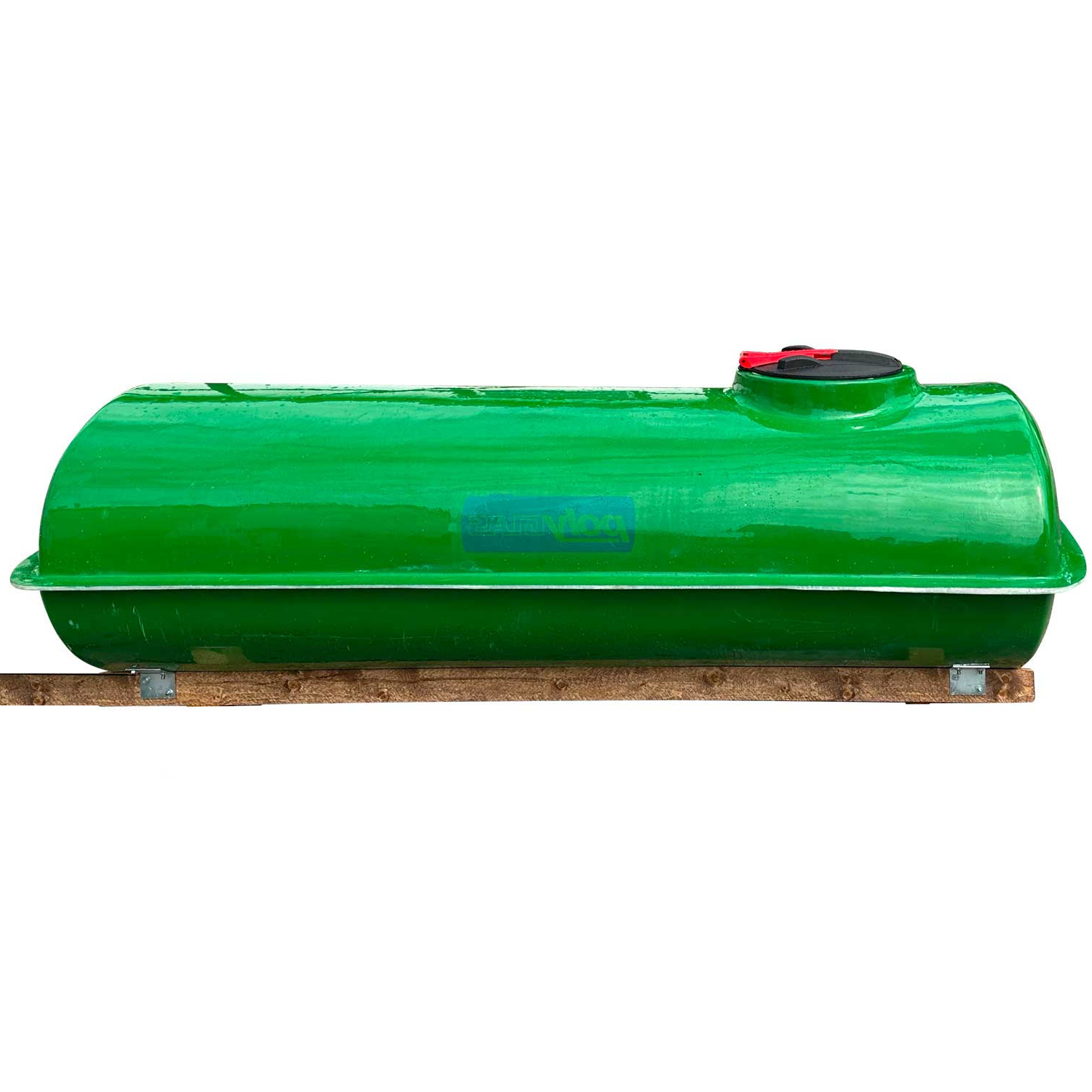 GFK-Bewässerungsfass 1000 Basic, Holzkufen, grün - Polyglas BW01000-B