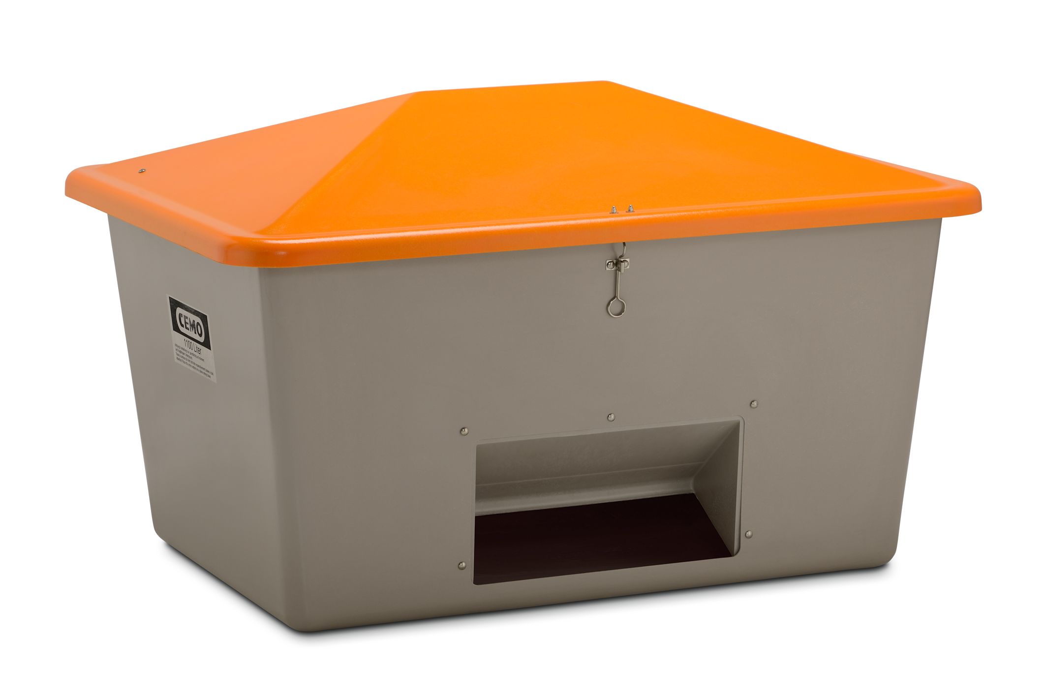 CEMO Streugutbehälter 1100 l, grau/orange - 7436