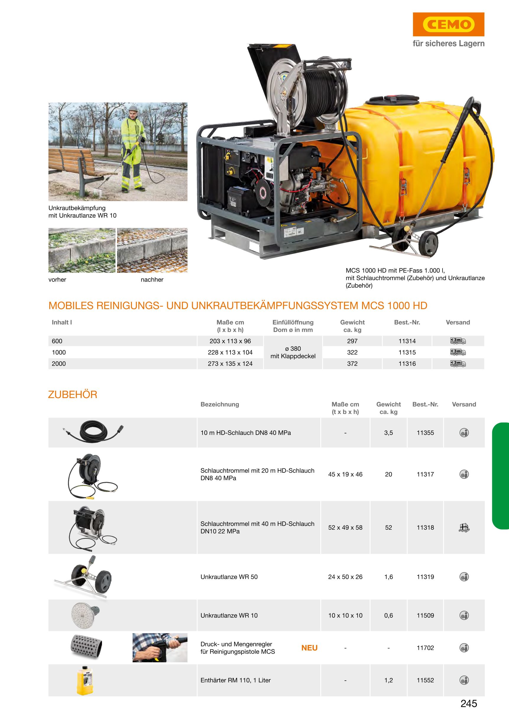 CEMO HD-Schlauch DN8, 10 m, 40 MPa für MCS 1000 HD – 11355