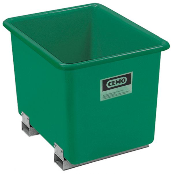 CEMO GFK-Rechteckbehälter 1100 l mit Staplertaschen, grün - 1208