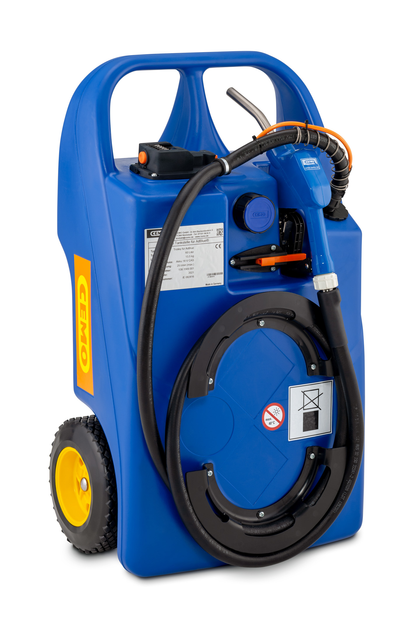 CEMO Trolley 60 l, 18V vorgerichtet für CAS-Akku für AdBlue® - 11592