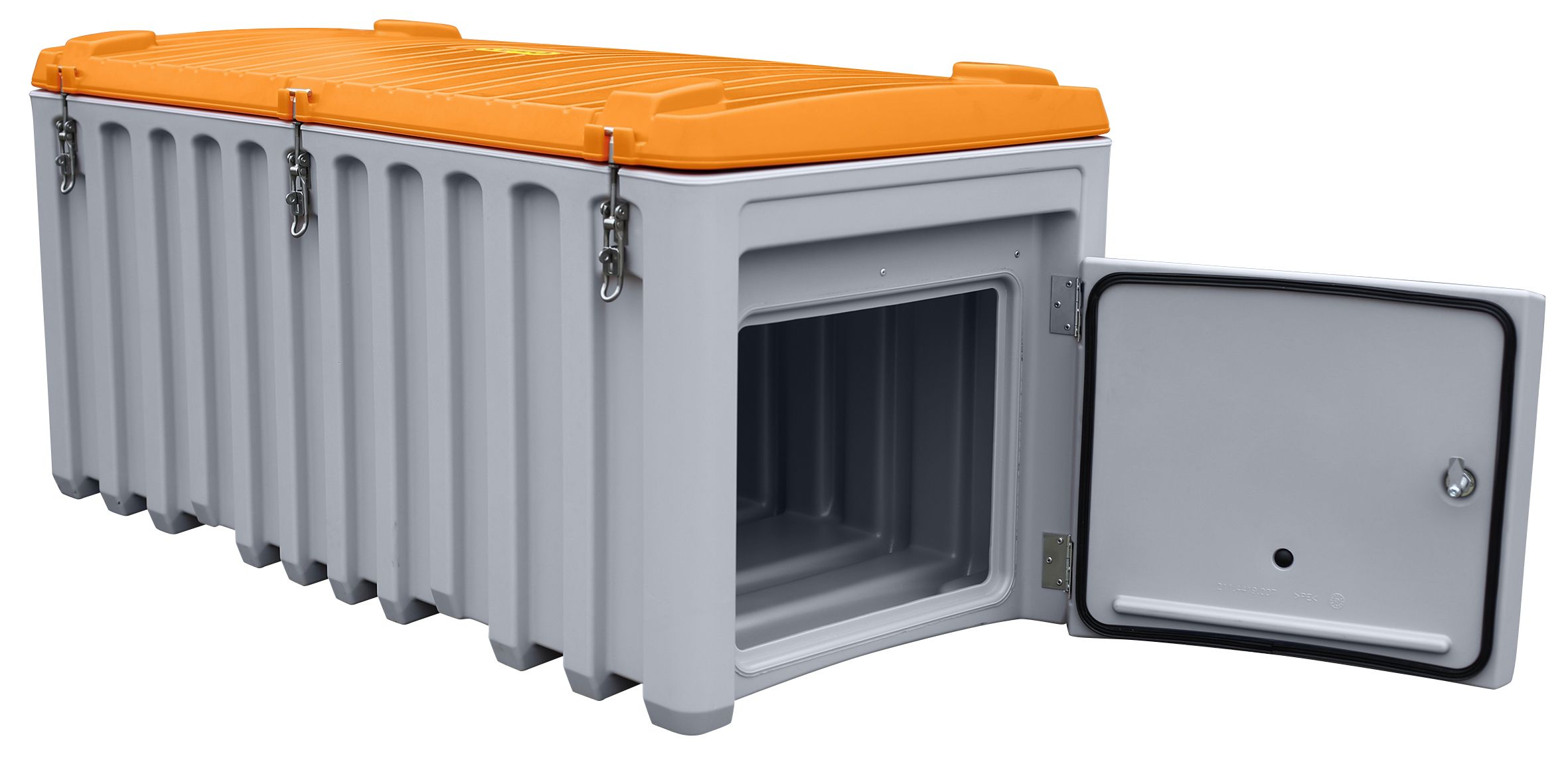 CEMO CEMbox 750 l, grau/orange, mit Seitentur - 10336