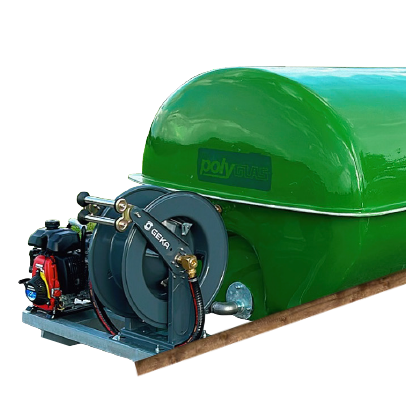GFK-Bewässerungsfass 1000 Advanced +, Holzkufen, grün - Polyglas BW01000-AA
