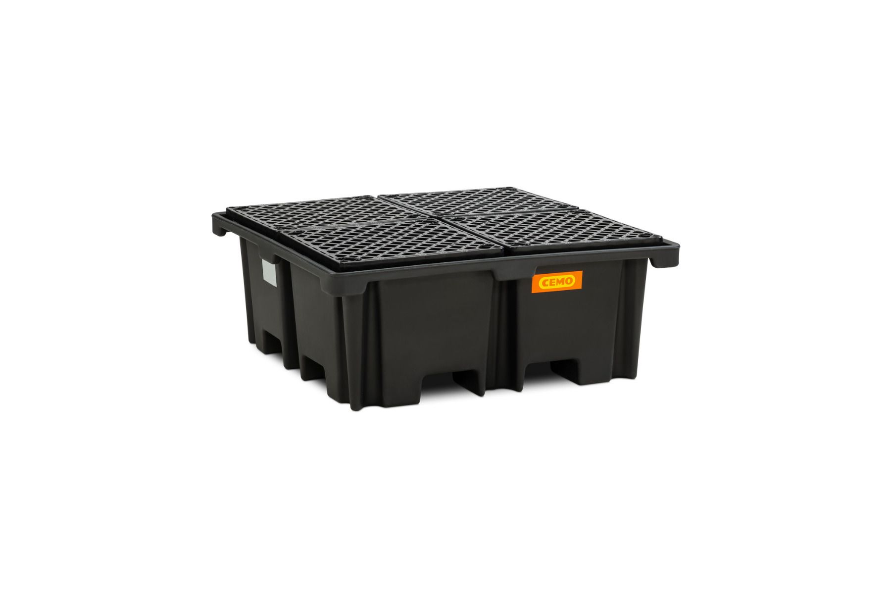 CEMO PE-Palettenauffangwanne 400/4 mit Zulassung, mit PE-Rost – 11278