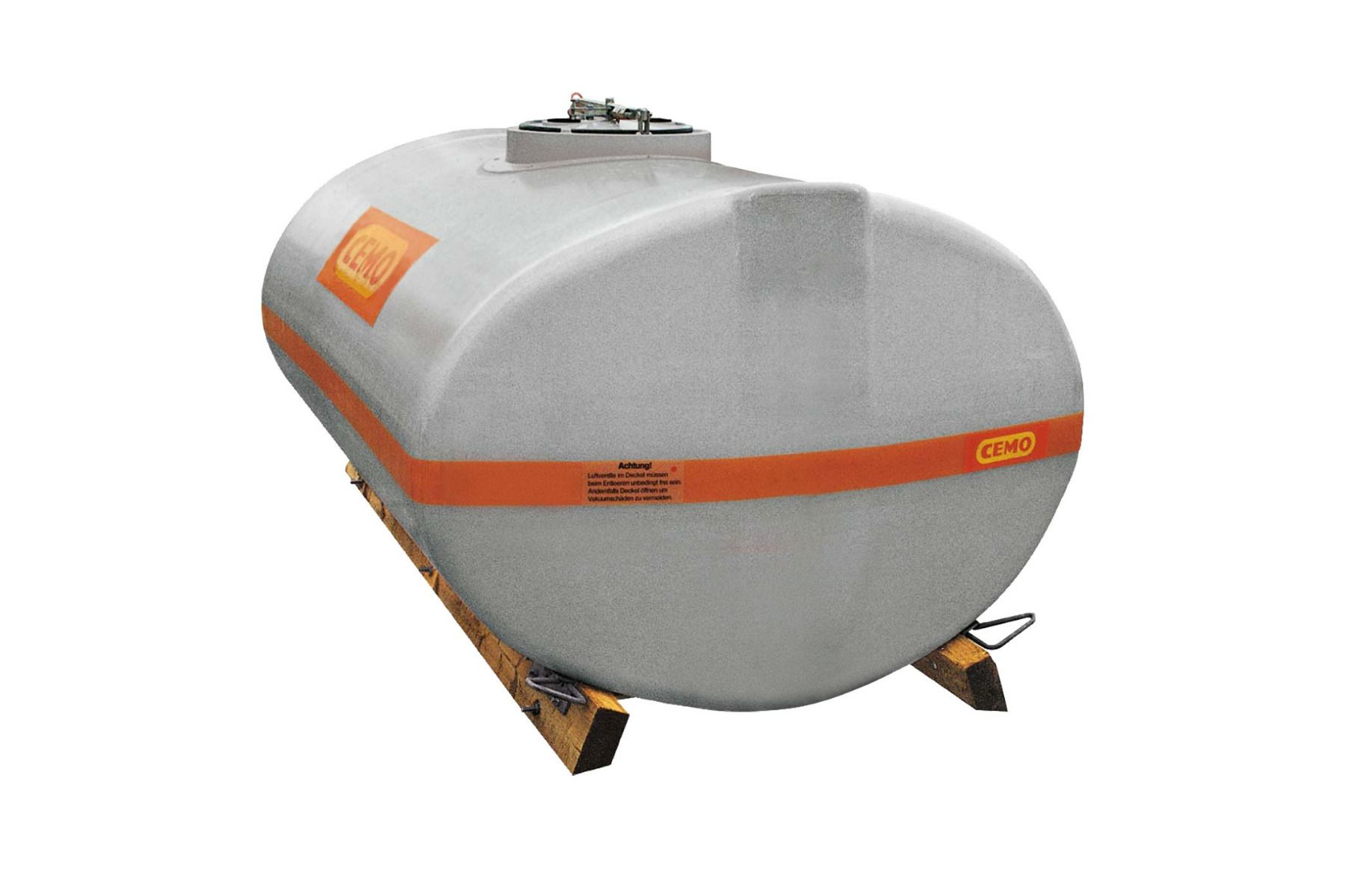 CEMO GFK-Weidefass, oval, 8500 l, Dom vorn, Stahlkufen - 6681