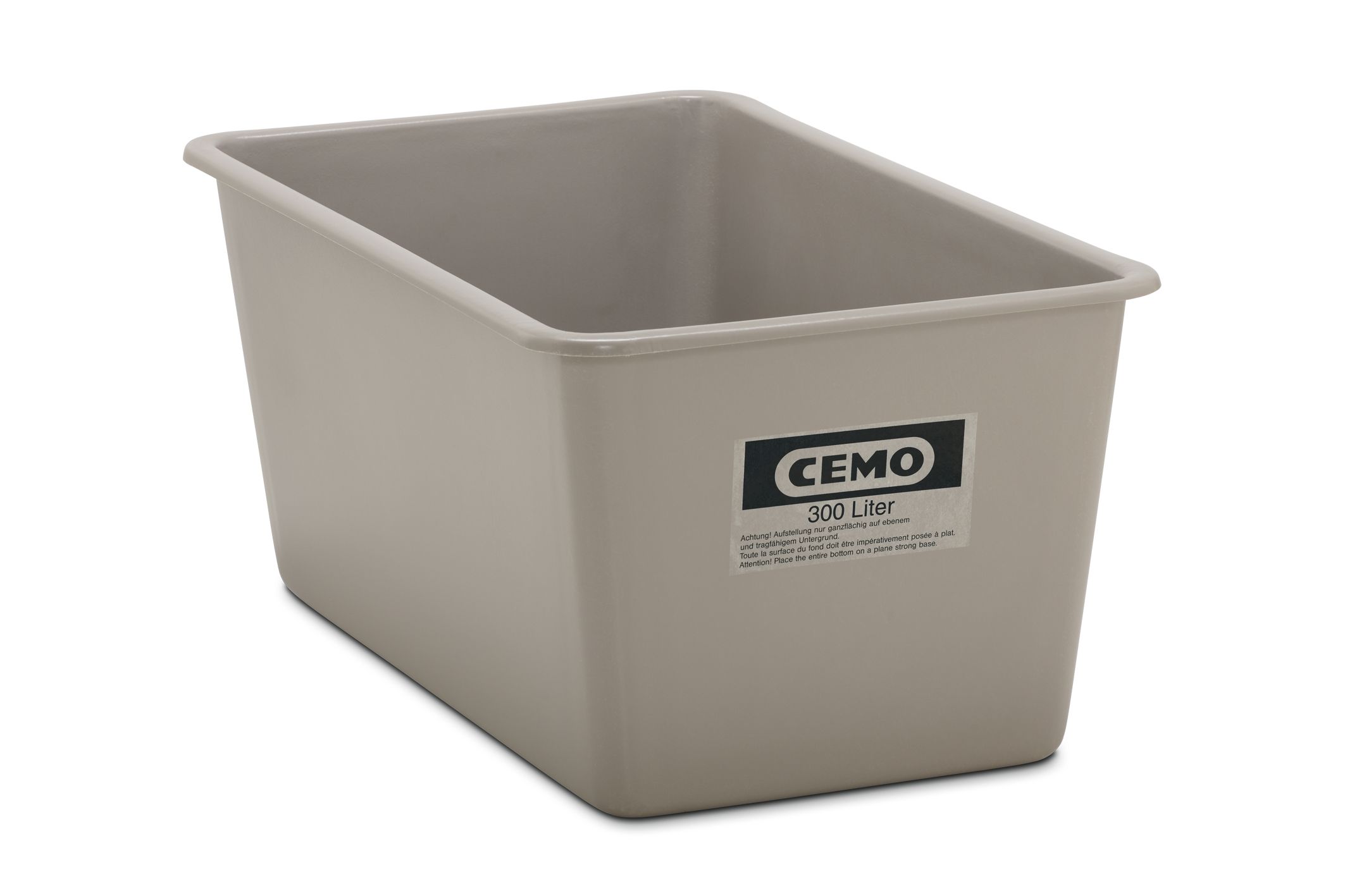 CEMO GFK-Rechteckbehälter 300 l Standard, grau - 1161