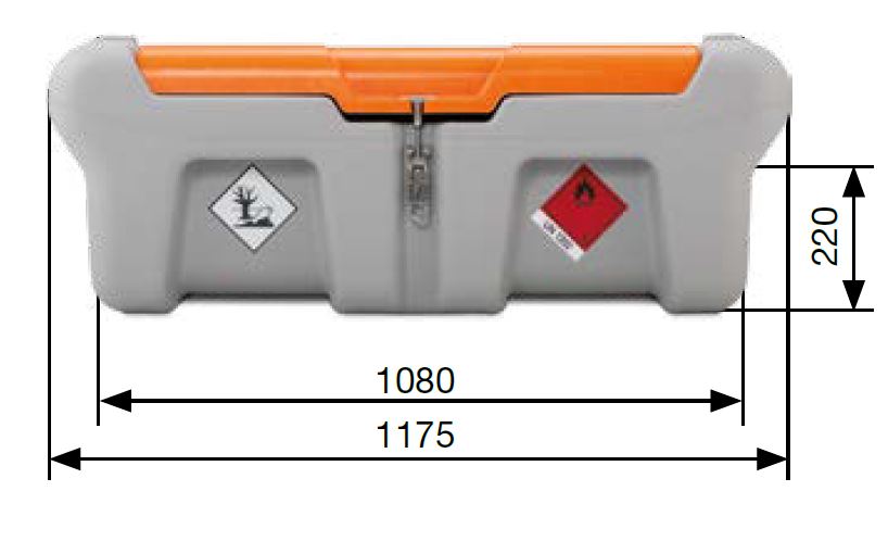 CEMO DT-Mobil Easy Pick-up 210 l, 18V Centri SP30, vorgerichtet für CAS-Akku, Klappdeckel - 11626