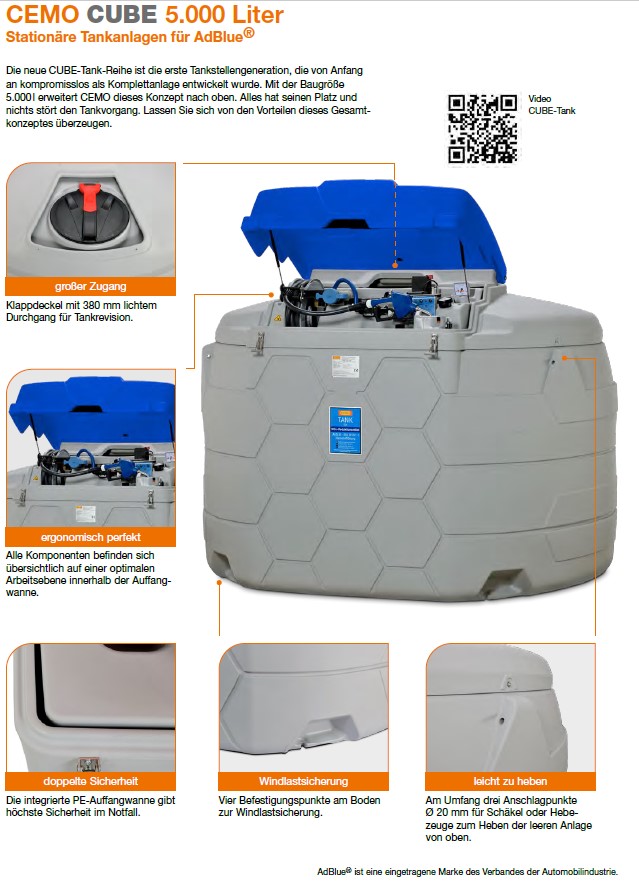 CEMO CUBE-AdBluetank 5000 l Outdoor Basic - 11028 CEMO CUBE-AdBluetank 5000 l Outdoor Basic - 11028