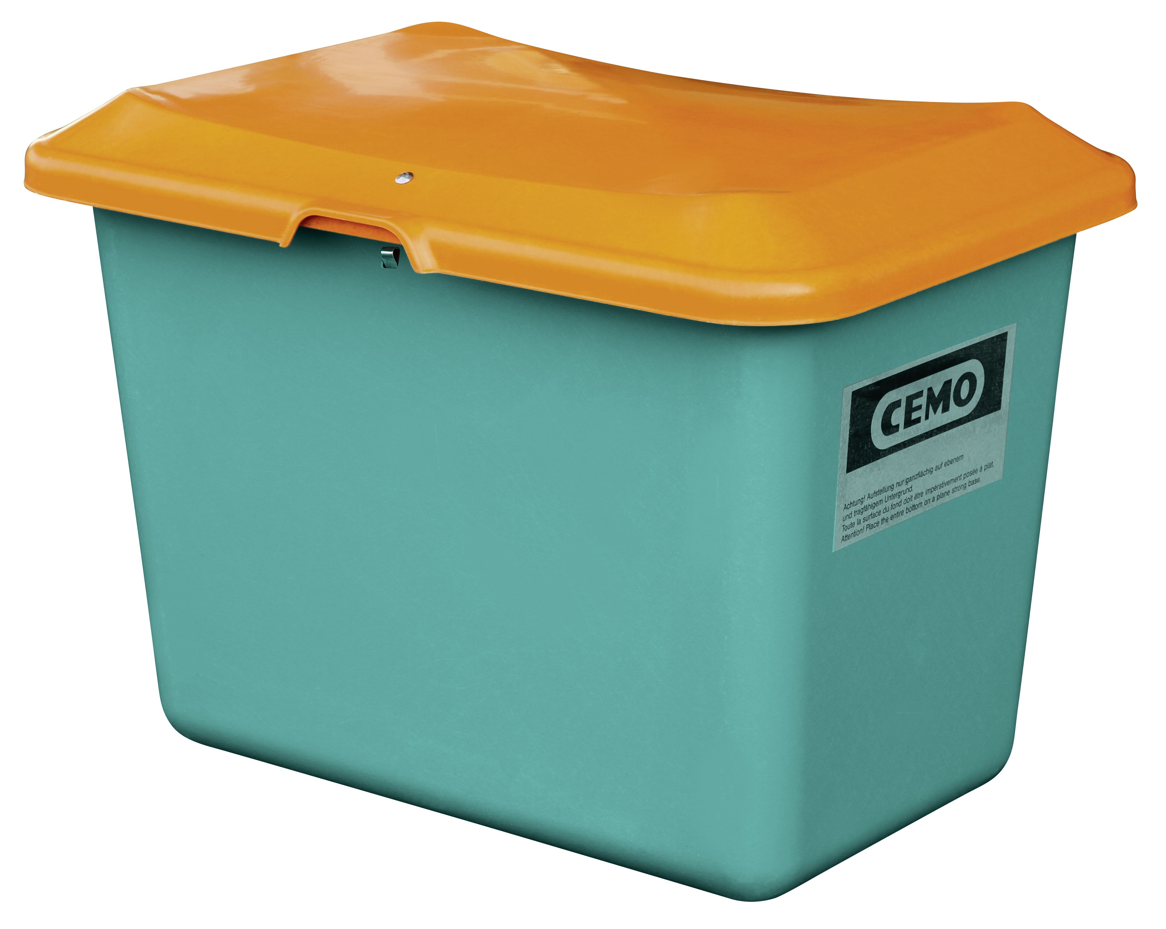 CEMO GFK Streugutbehälter PLUS3, 100 l, grün/orange - 10573