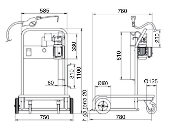 Zuwa Öl Viscotroll 200/2 mobile Ölzapfstelle Zählwerk Druckschalter - P26303